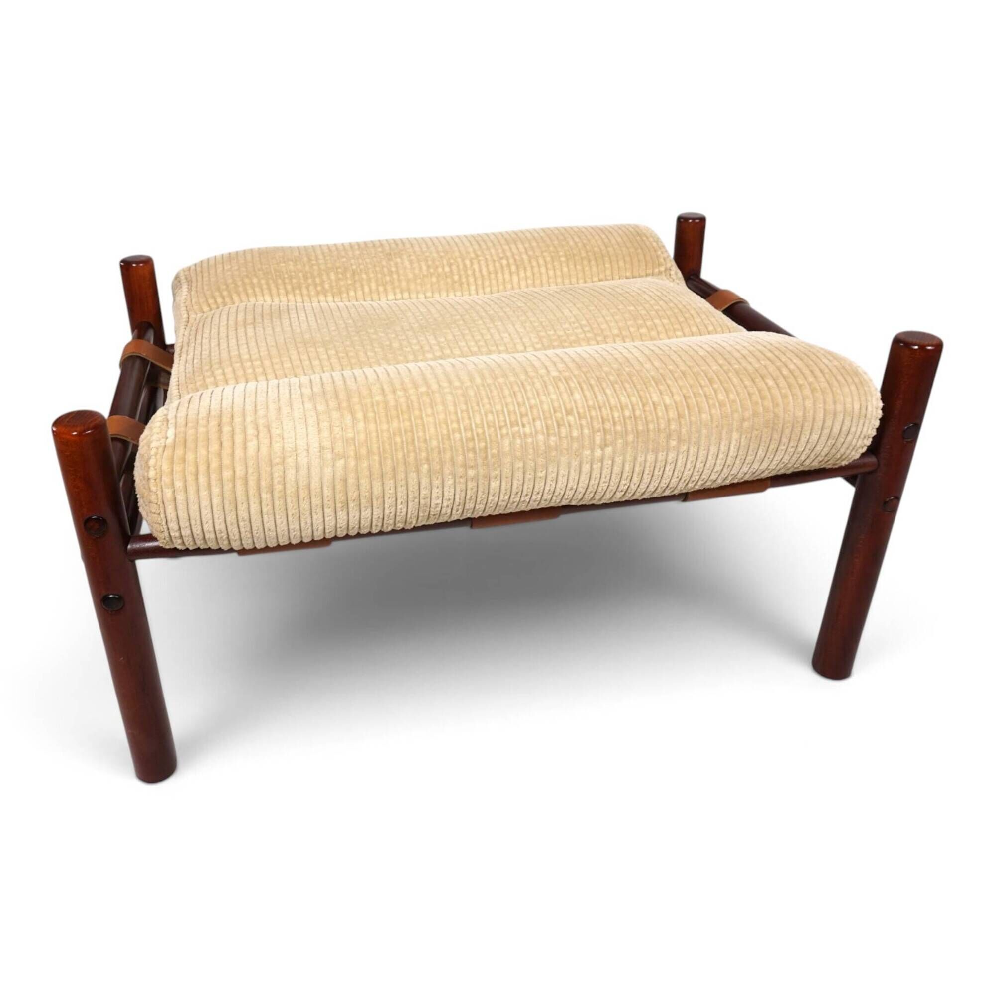 Arne Norell Inca Lounge Chair with Ottoman – Original Cord Upholstery, 1970
