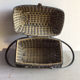 Old Bressan basket in blackened rattan