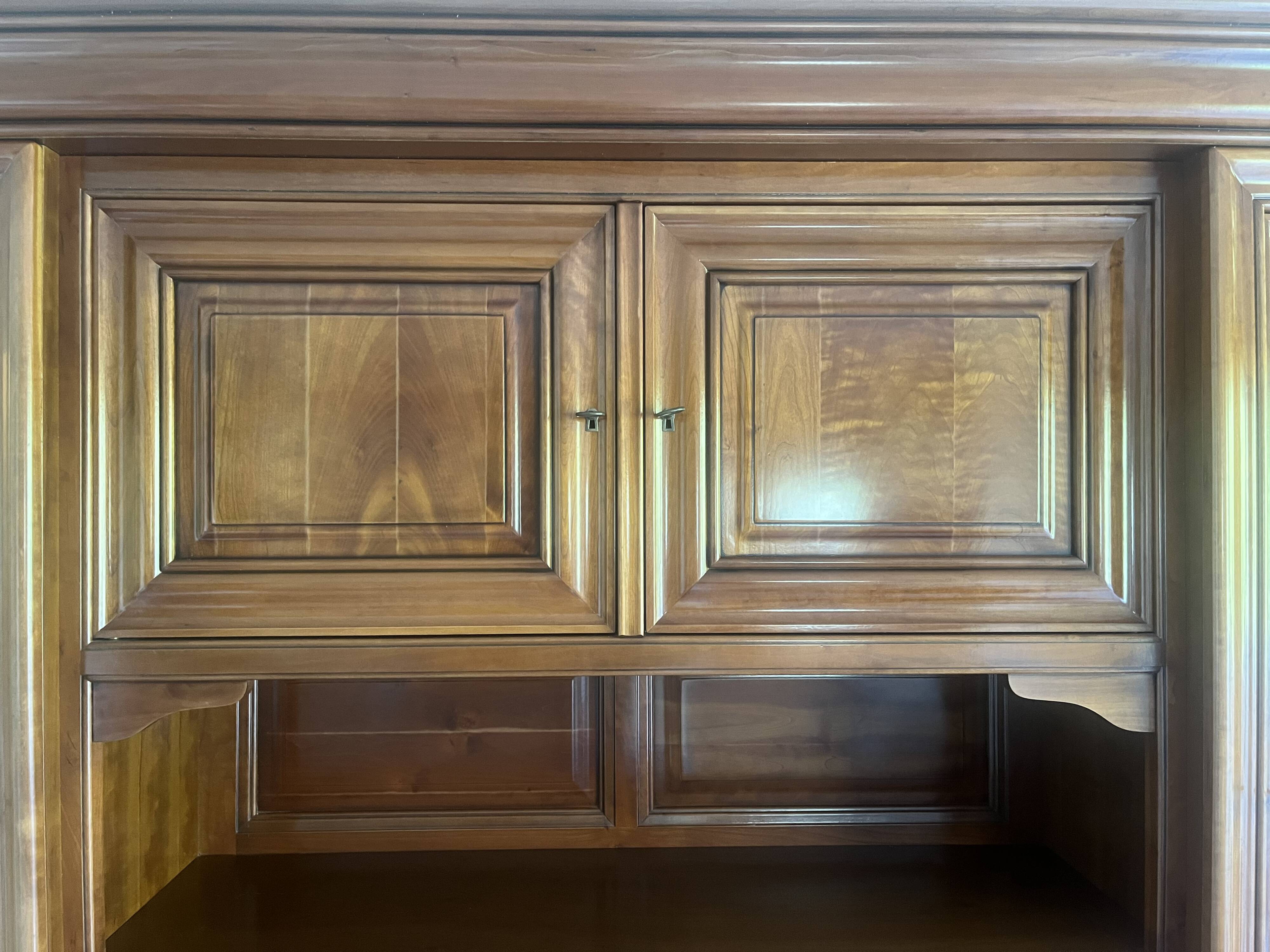 Meuble buffet Bibliotheque Bois massif merisier