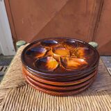 5 earthenware oyster plates from Saint Clement, 1960s