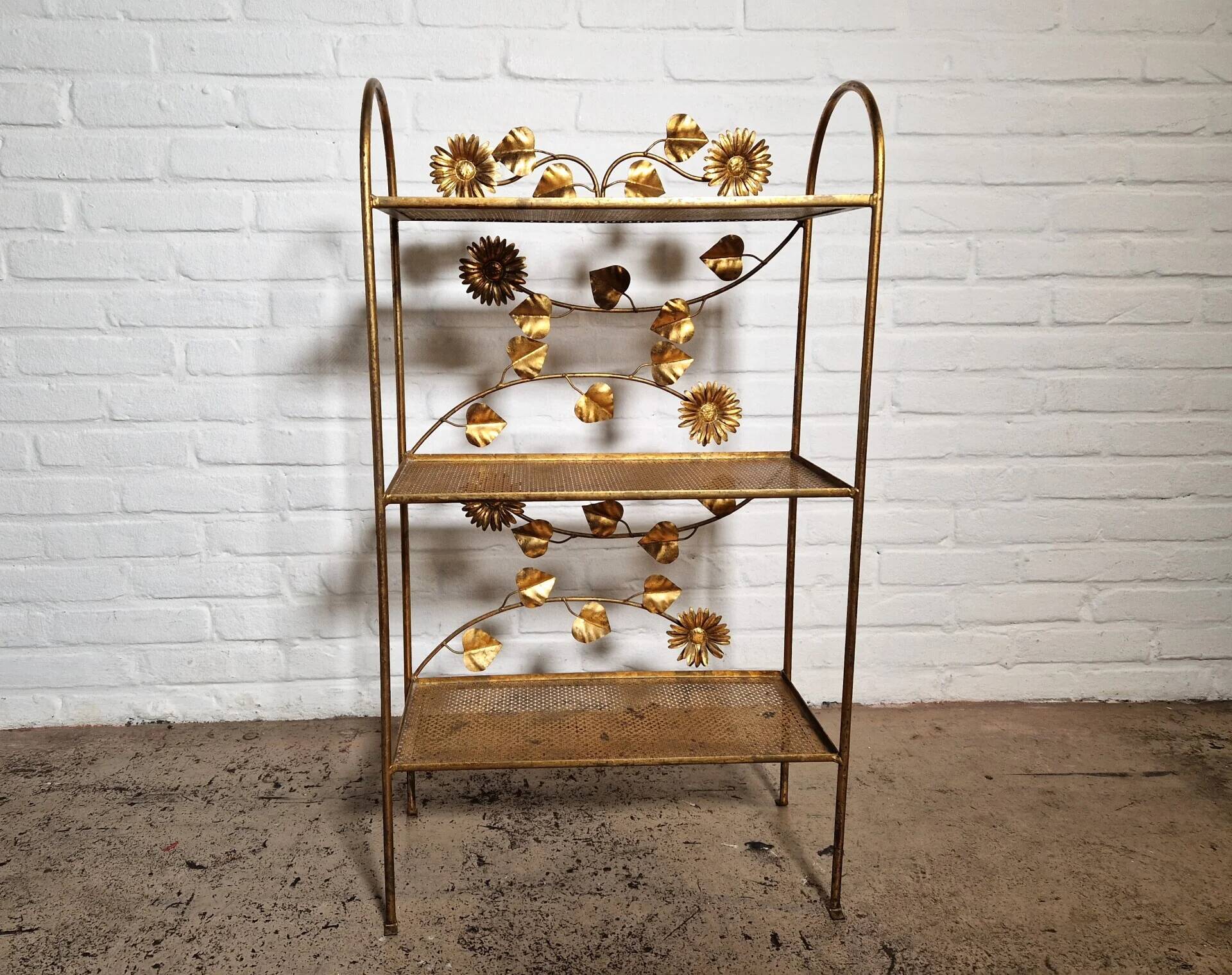 Gilded étagère, French, 1960s