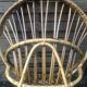 Vintage bamboo rattan shell armchair from the 60s