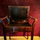 Vintage Single Seat Piano Stool - Refurbished. Soft Brown Leatherette