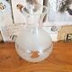Vintage french glass replacement shade floral decoration frilled top edge 3650