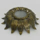 Sun ceiling lamp, double light gilded metal foliage, year 70