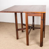 Table pliable danoise extensible en palissandre, avec 2 rallonges rabattables 1960