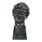 Head of a faun smiling, bronze after the antique, 19th century.