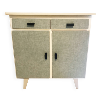 Très joli meuble 1960 bois formica pieds compas vintage