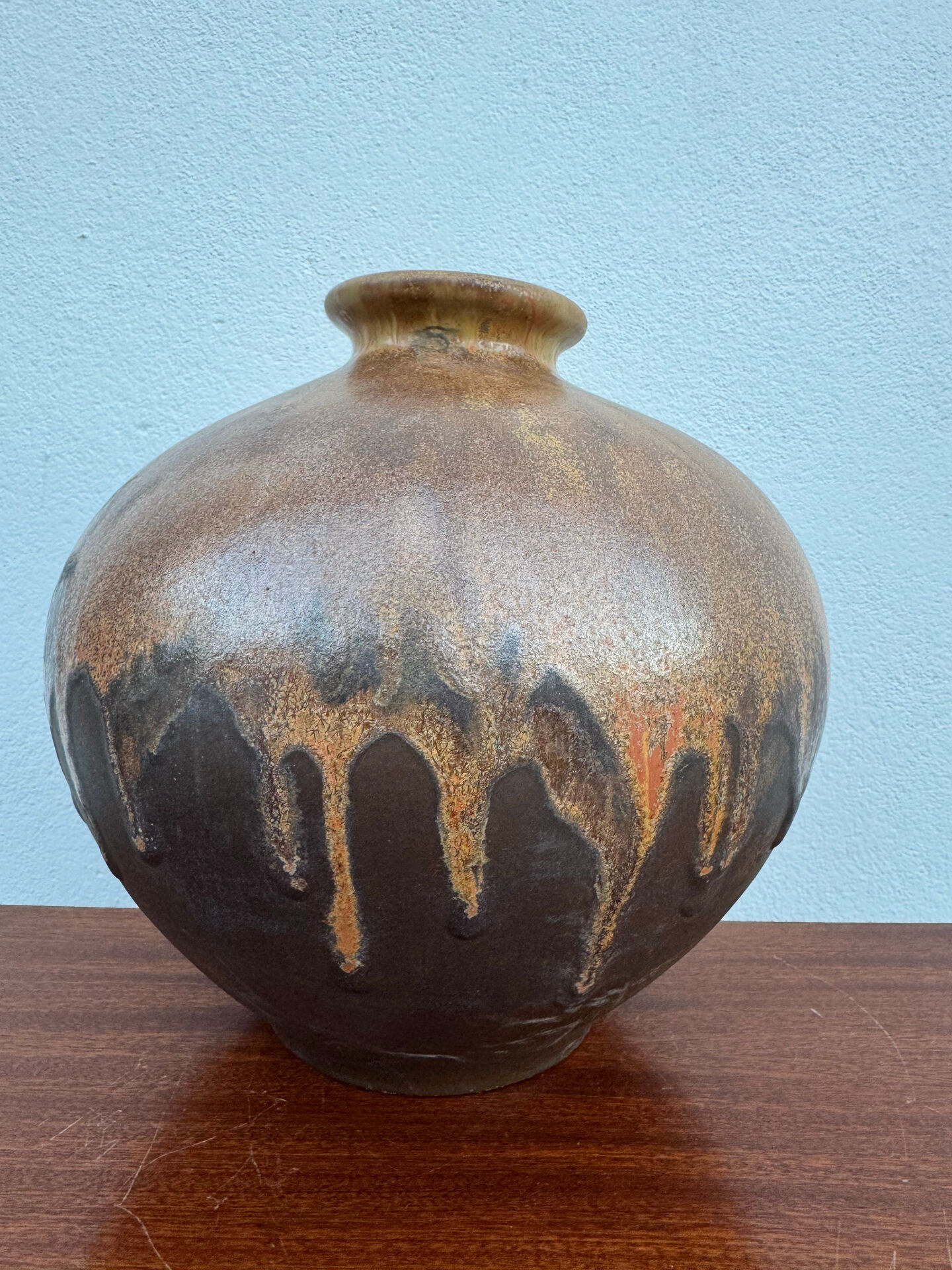 Large flared stoneware vase Art Deco
