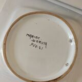 Trio of square Deruta plates signed MARI E.C., botanical decoration 962.21