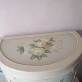 Half-moon box painted wood