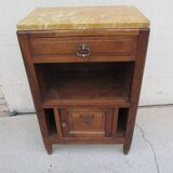Large art deco walnut bedside table