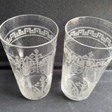 St. louis partie de service à bière art nouveau cristal soufflé et gravé