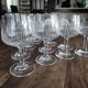 Set of 11 old wine glasses shaped chiseled crystal balloons