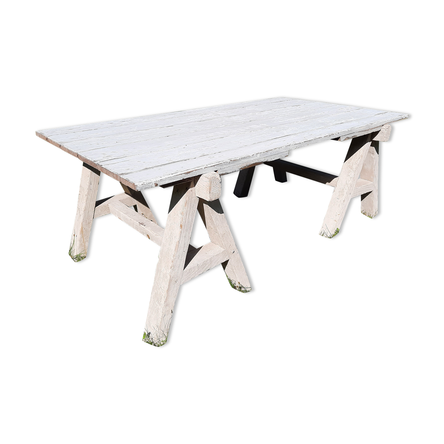 Coffee table on old trestles