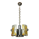Murano glass chandelier ice mid-century by Av Mazzega, Italy, 1970s