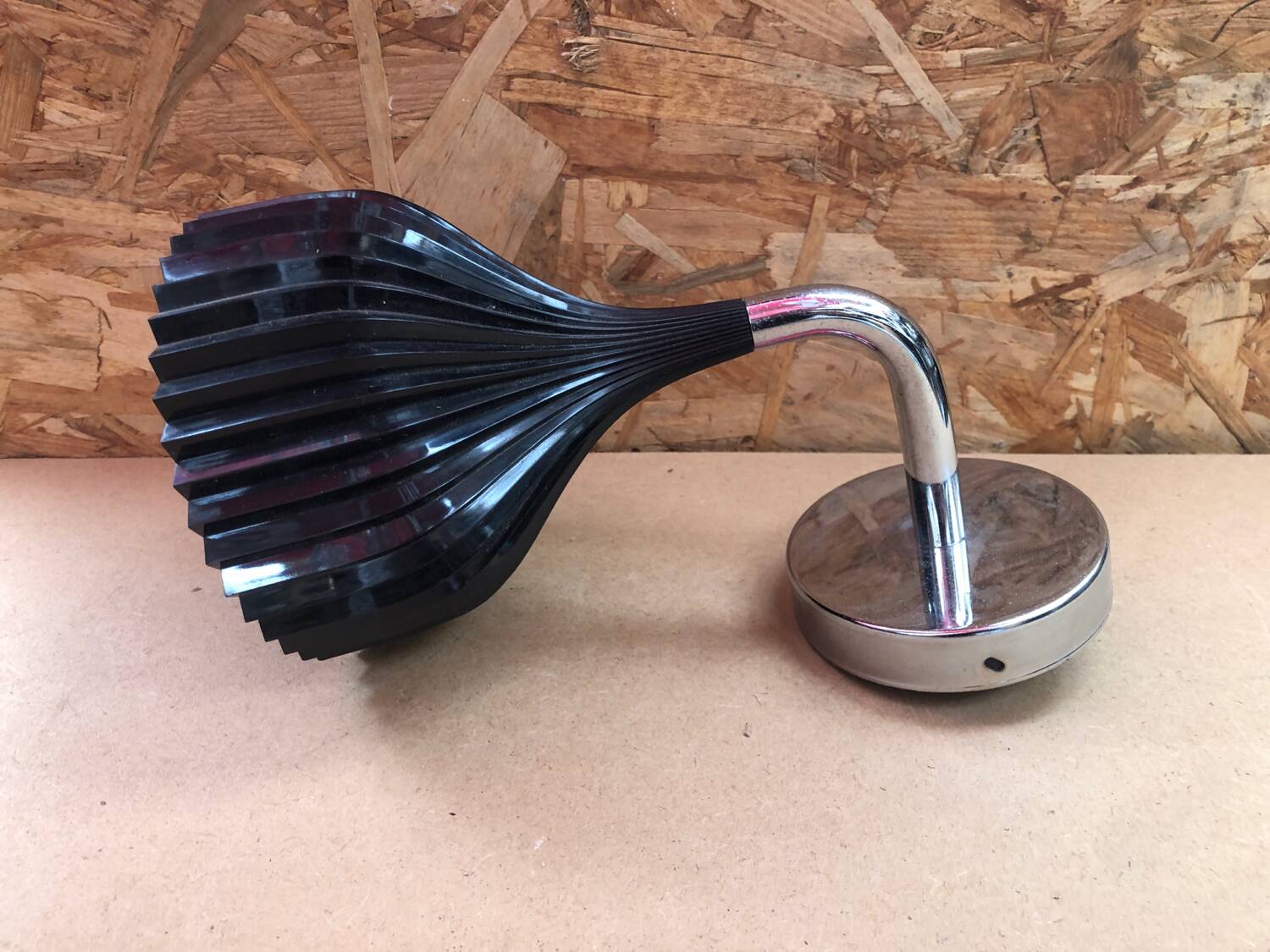 Old Wall Lamp E by KARTELL Design Laviani Bakelite Black + Chrome Metal #B015