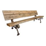 Antique garden bench French park bench oak with cast iron 218 cm