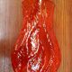 Vintage orange glass vase, 1960s.