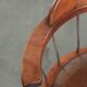 Set of 2 swivel/office chairs with a cognac-coloured cow leather seat
