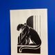 Linogravure art déco "panther"