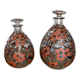 Set of 2 Delvaux enamelled bottles