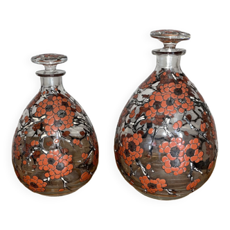 Set of 2 Delvaux enamelled bottles