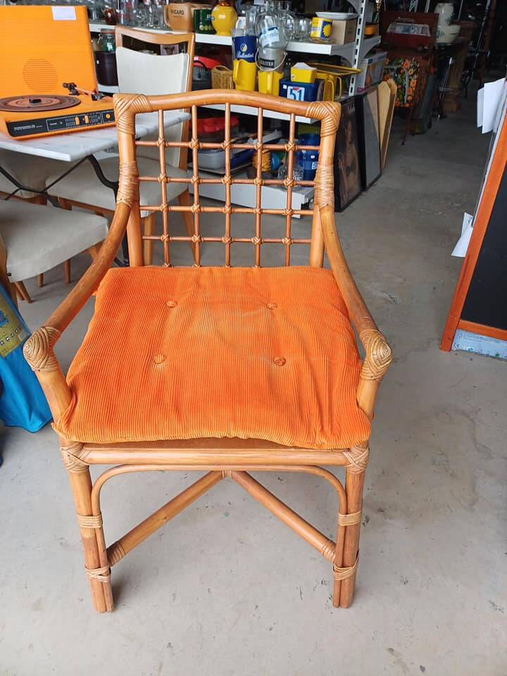 Vintage rattan armchair