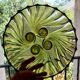 Vintage smoked glass fruit bowl