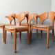 Set of 4 organic dining chairs, solid teak wood by Kai Kristiansen for Schou Andersen, Denmark, 1970s