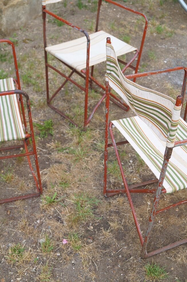 Lot de fauteuils de jardin vintage