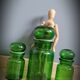Trio green apothecary vials