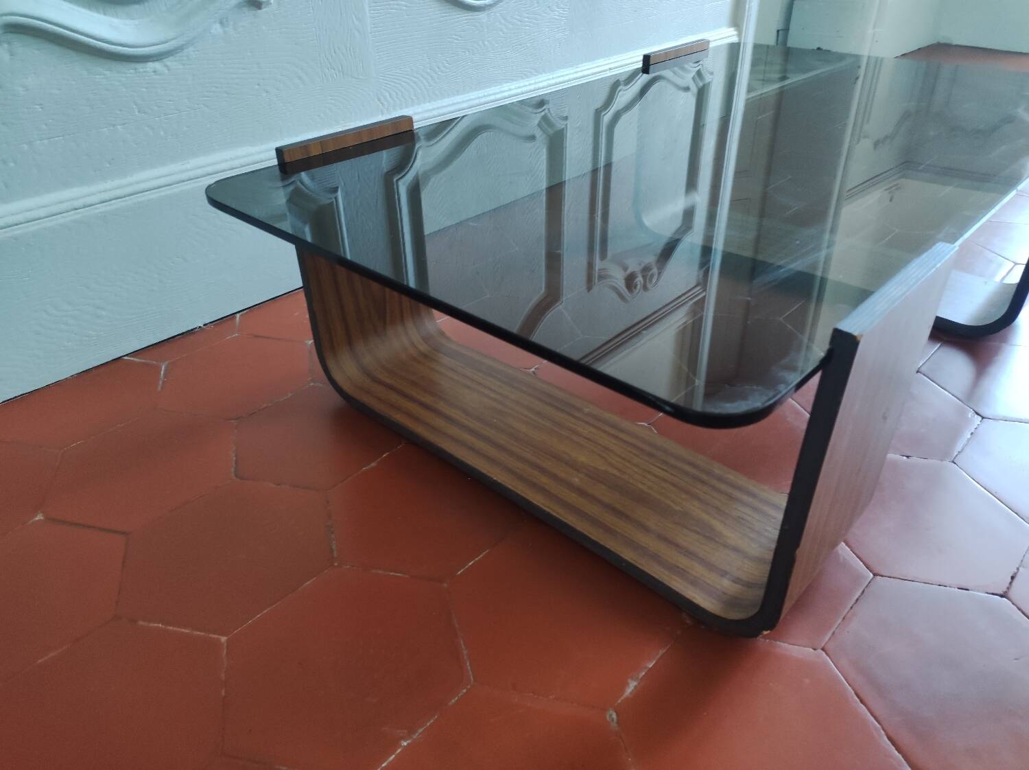 Roche Bobois 70 rosewood coffee table