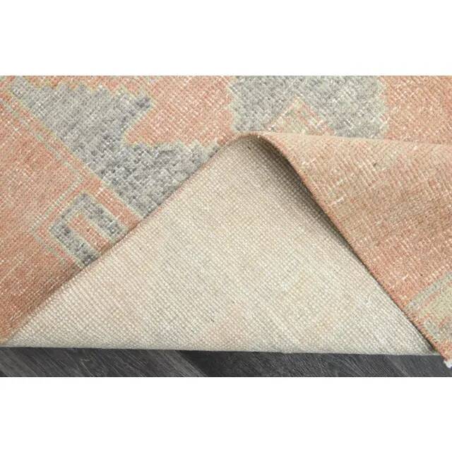 1970s Turkish Oushak Handmade Wool Cotton Orange Runner Rug 81x265