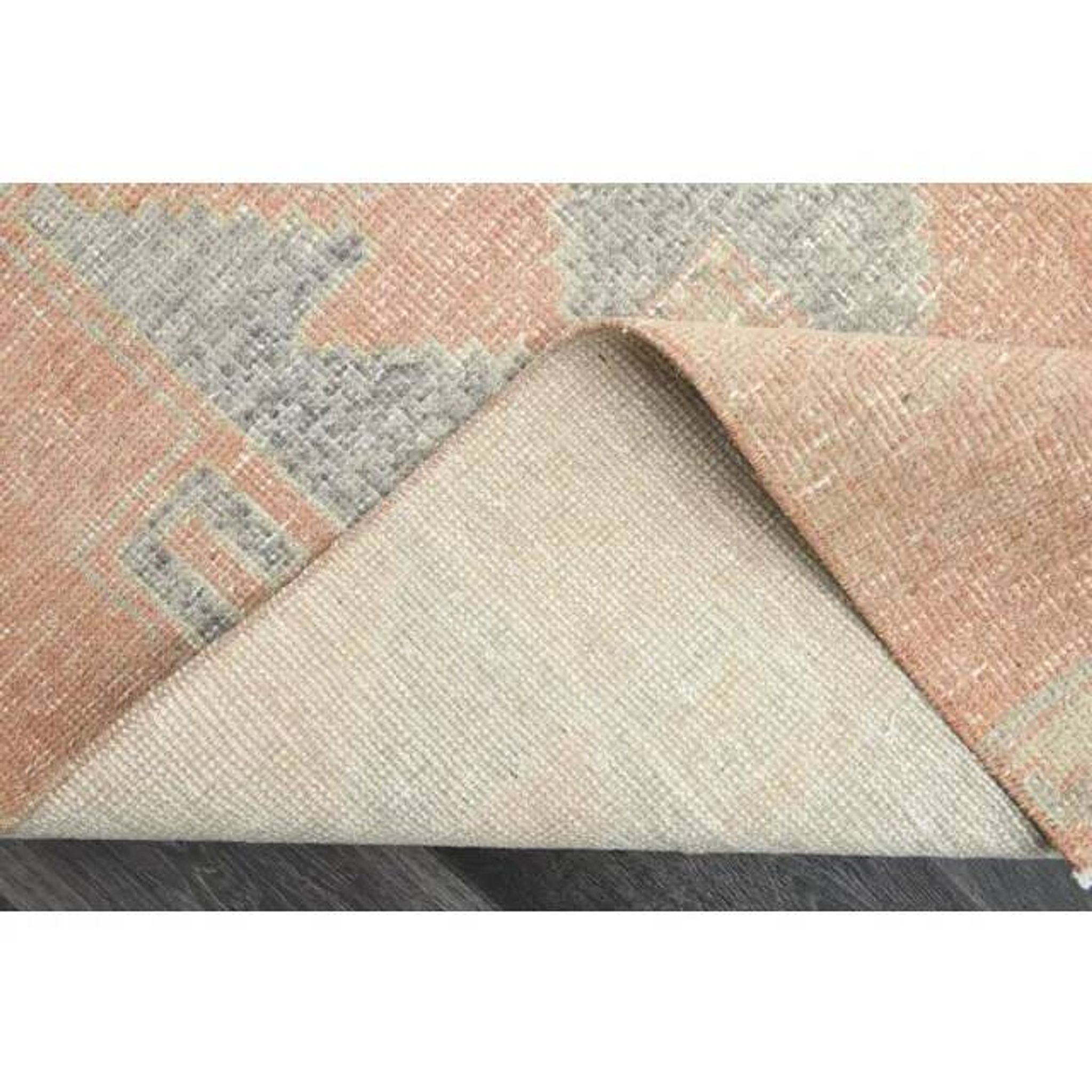 1970s Turkish Oushak Handmade Wool Cotton Orange Runner Rug 81x265