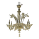 Venetian chandelier in gilded Murano glass, 6 light arms circa 1940