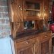 Two-body buffet, antique carved wooden – Art Nouveau – display case and mirror