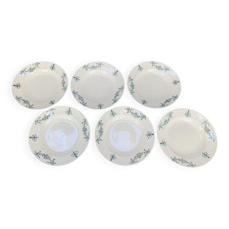 6 Sapho Lonchamp soup plates, iron earth