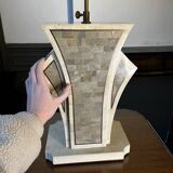 Hollywood regency lamp base maitland smith (usa), tessellated stones & brass, ca 1970