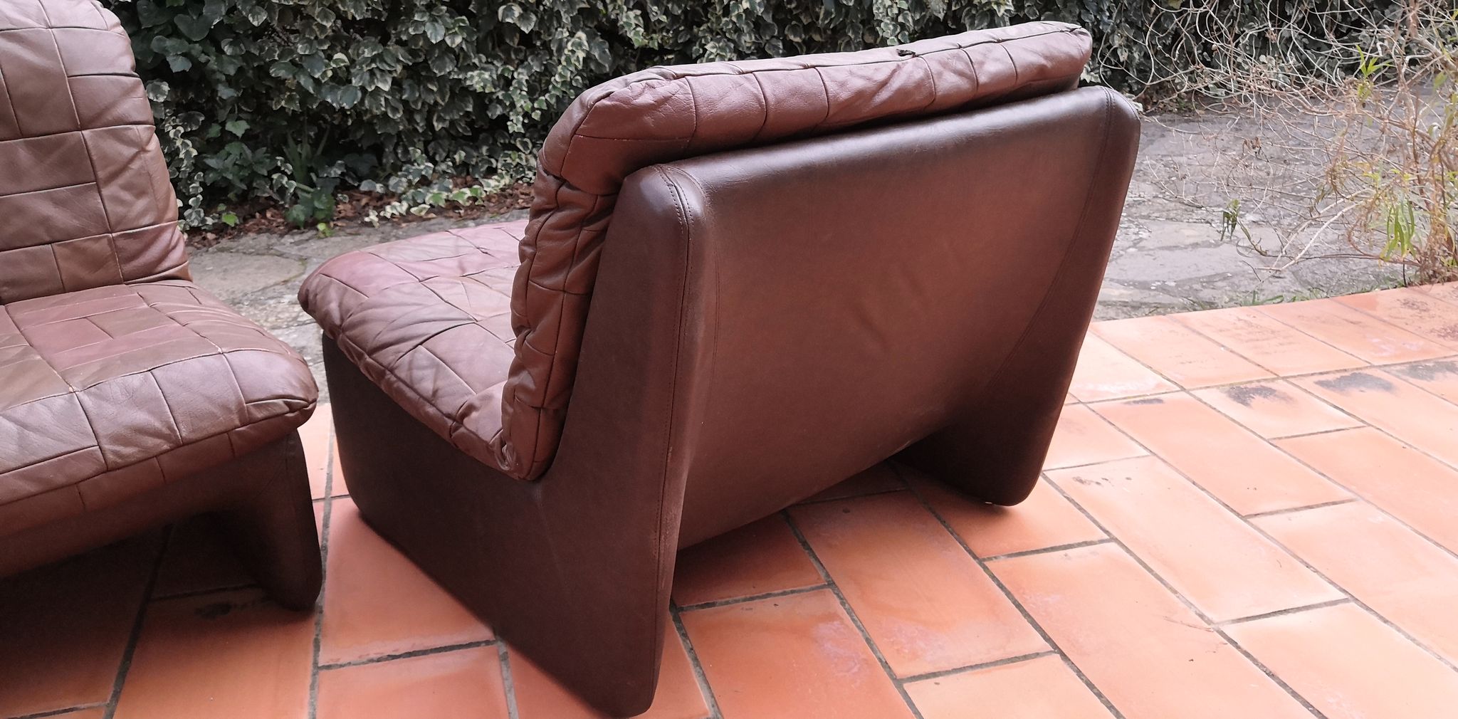 Tranas Sweden patchwork leather heaters by OVERMAN, 1970 Set of 2