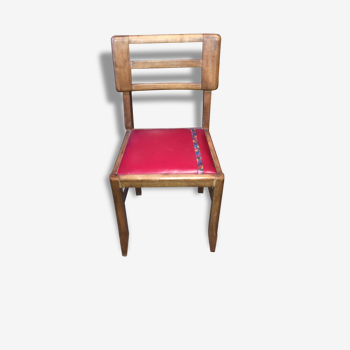Wooden red cushion Chair