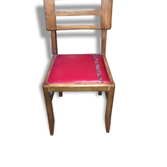 Wooden red cushion Chair