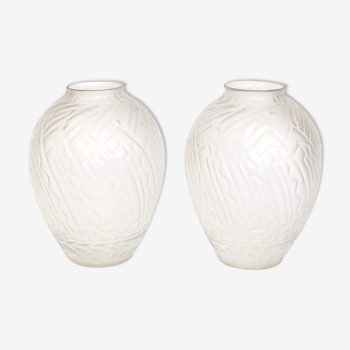 Pair of polished glass vases