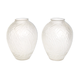 Pair of polished glass vases