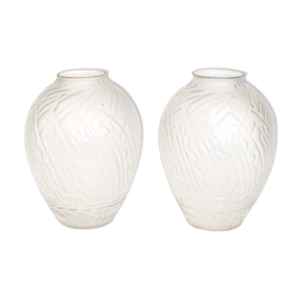 Pair of polished glass vases