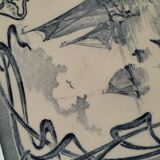 Old tile in Gien faience with Art Nouveau decoration