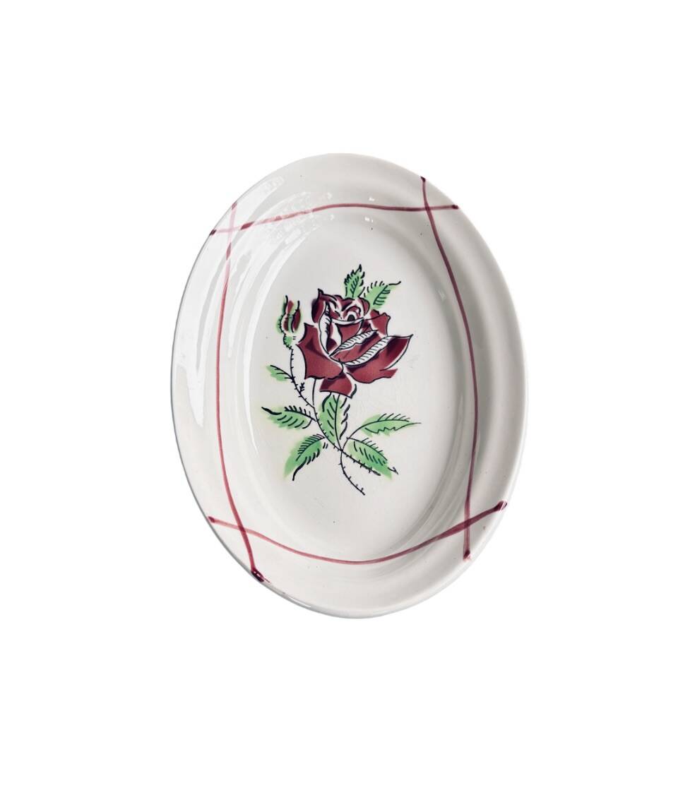 Saucière Vintage Ceranord Saint-Amand et son Ravier assorti - Modèle Domini