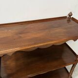 Napoleon III console table with three shelves in mahogany and veneer, 19th century