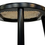 Set of four vintage bar stool - webbing and wood, 1980s Italian design