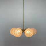 1960's brass & glass chandelier by kamenicky senov, 2 pieces available